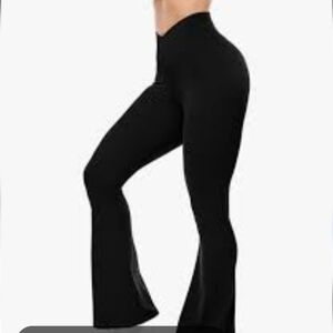 NWT Marleylilly Crossover Flare High-Rise Black Leggings, Dance Pants Sz XL